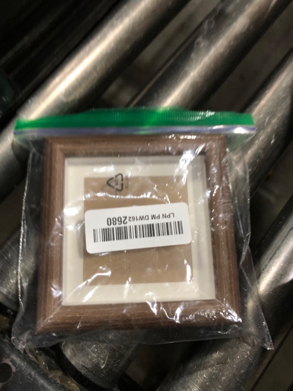 Photo 1 of 4x4 Shadow Box Picture Frame, Picture Frames Made of Solid Wood to Hang Memory Box Sports Memorabilia, Pins, Awards, Medals, Wedding, Tickets and Photos(Walnut)