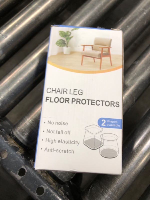 Photo 1 of 24 Pcs Chair Leg Floor Protectors Square, Silicone Felt Furniture Leg Pads Caps Covers for Hardwood Floors (Fit:1-1/16" to 1-5/8")