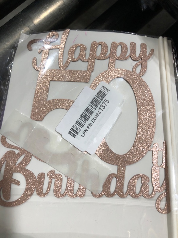 Photo 1 of 50th birthday decorations, 50th Birthday Cake Toppers-Rose gold Glitter, Fifty Cake Topper, 50 cake topper, 50th Birthday Cake Topper, 50 Decorations for Cake, 50 Birthday Decorations