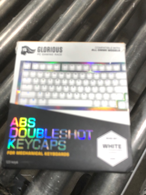 Photo 1 of Glorious Gaming ABS Doubleshot 123-Keycap Set (ANSI) - Premium OEM Profile in Elegant White - Perfect for RGB Backlit Mechanical Keyboards