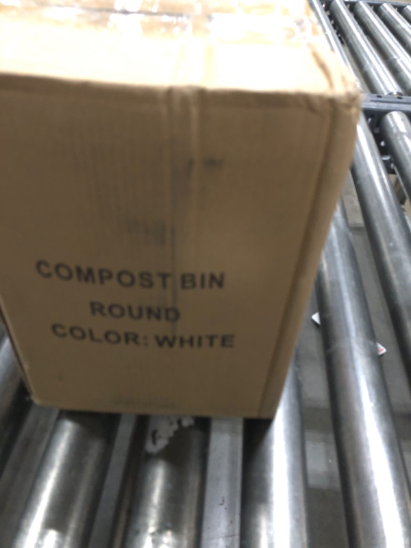 Photo 1 of LALASTAR Countertop Compost Bin with Lid, Made of Sustainable Bamboo Fiber, Odorless Kitchen Compost Bucket, 1 Gallon, Cream