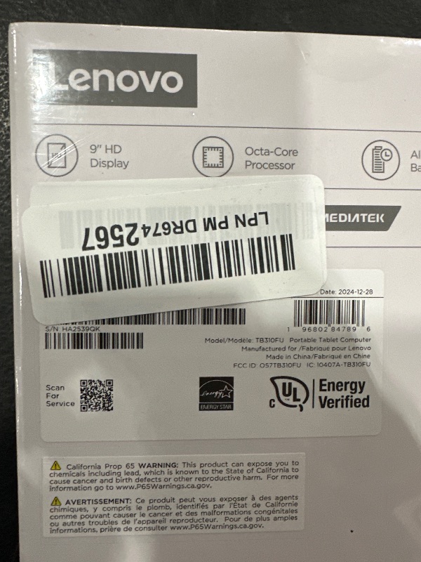 Photo 1 of Lenovo Tab M9-2023 - Tablet - Long Battery Life - 9" HD - Front 2MP & Rear 8MP Camera - 3GB Memory - 32GB Storage - Android 12 or Later - Folio Case Included,Gray