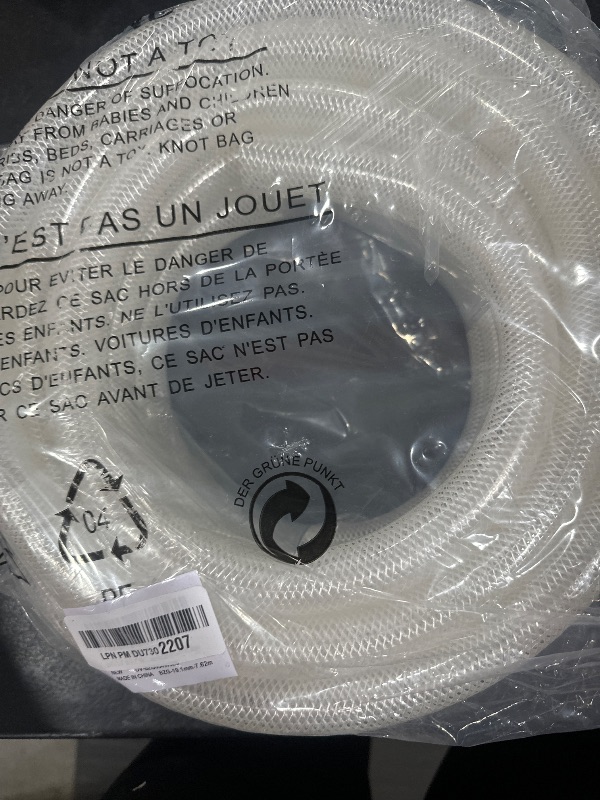 Photo 1 of DAVCO 3/4" ID × 25 ft Clear Braided Plastic Vinyl Tubing Flexible High Pressure Reinforced PVC Hose