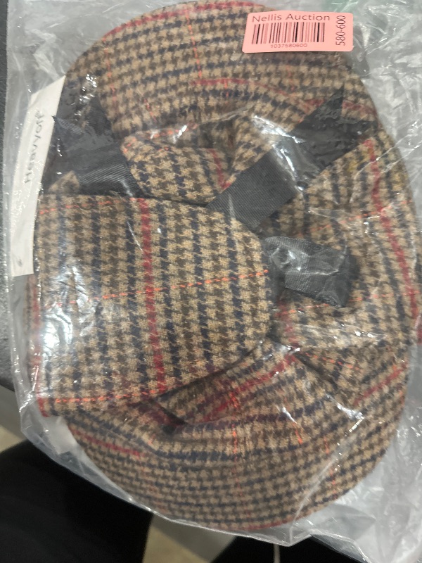 Photo 1 of Heavyoff Unisex Adults Tweed Deerstalker Hat Detective Hat Newsboy Caps with Earflaps Brown 3 Large