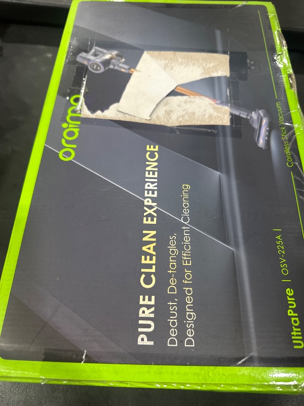 Photo 1 of Oraimo Cordless Vacuum Cleaner, 45 Mins Max Runtime, Stick Vacuum 270W/ 24Kpa, LED Display with Battery Indicator, 3 Power Suction, Self-Standing, Anti-entangle Floor Brush