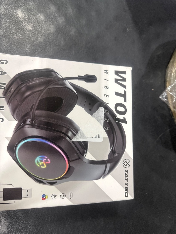 Photo 1 of Tatybo Wireless Gaming Headsets for Ps5 Ps4 PC, 40H+ Hrs & 7.1 Surround Sound with Noise Canceling Microphone for Switch Phone (2.4GHz WiFi Mode), ONLY Wired Mode Suit for Xbox Series