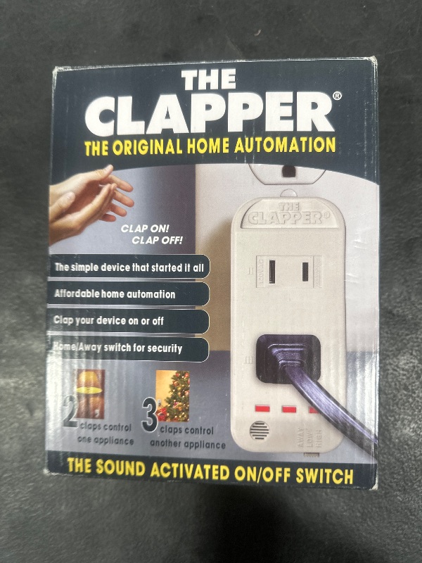 Photo 1 of The Clapper, THE ORIGINAL Home Automation Sound Activated Device, On/Off Light Switch, Clap Detection - Kitchen Bedroom TV Appliances - 120v Wall Plug Smart Home Technology, As Seen On TV Home Gift