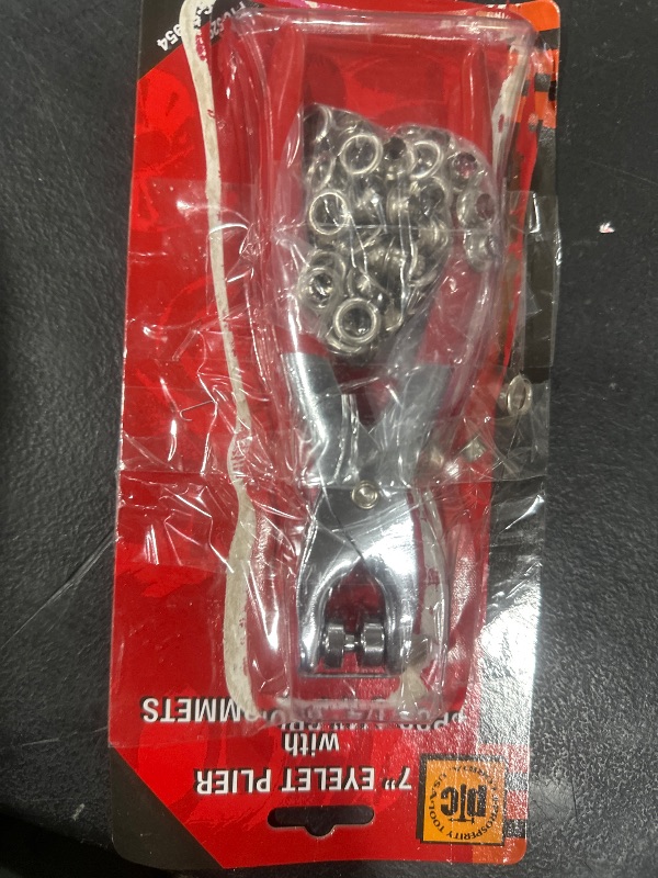 Photo 1 of 1/4" Grommet Eyelet Setting Pliers with 100 Silver Grommets