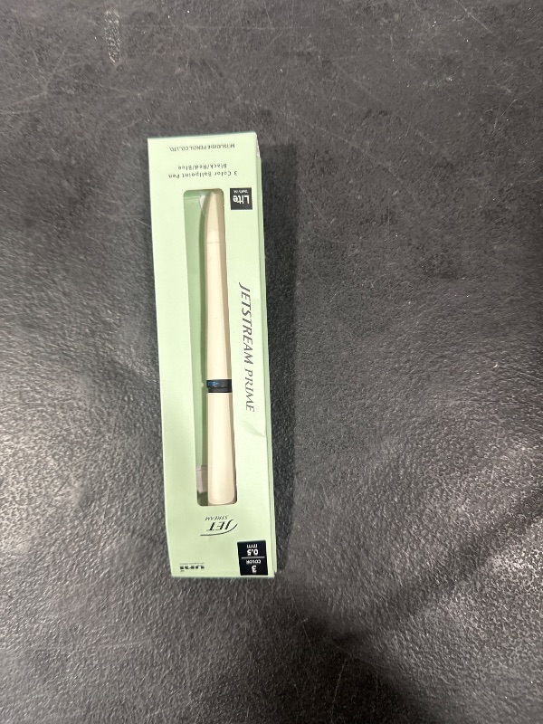 Photo 1 of Uni Jetstream Prime Rotational Twist-Action 3-Color Ballpoint Pen, Equipped with 0.5mm Lite Touch Ink (Black, Red, Blue), All-Metal Barrel, Cloudy White, SXE3LPR05.46