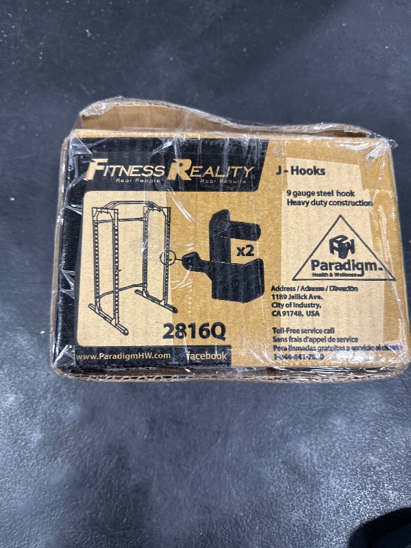 Photo 1 of Fitness Reality 2816 Steel J-Hooks for Squat Rack Power Cage - Designed to Hold Weight Lifting Bars for Squats, Bench Presses, and More - Home Gym Accessories - 800 Lb. Capacity for 2 Hooks,Black
