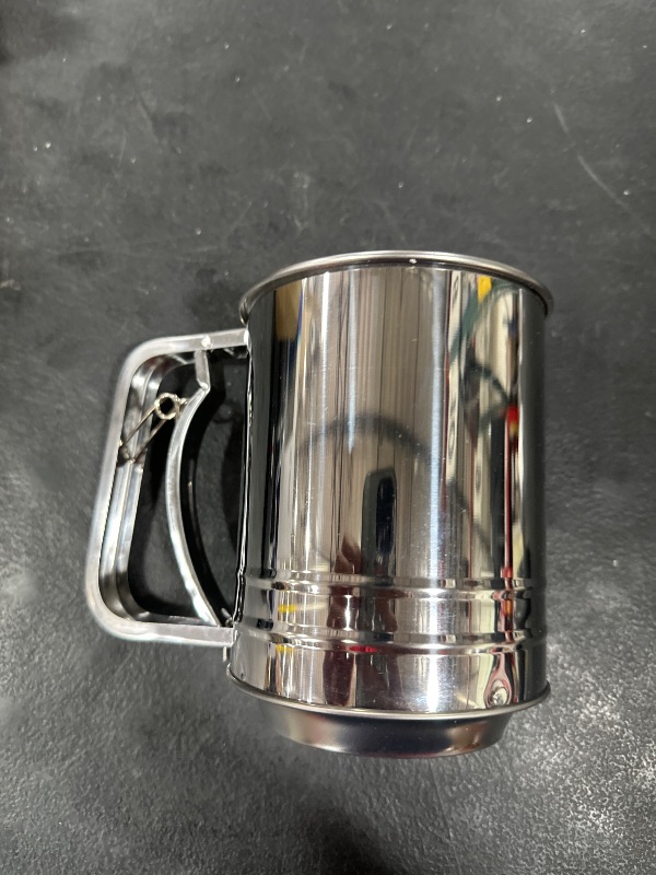 Photo 1 of RSVP International Endurance® Stainless Steel Triple Mesh Flour Sifter, 3 Cup | Sift Flour & Dry Ingredients for Baking | Manual Squeeze | Dishwasher Safe