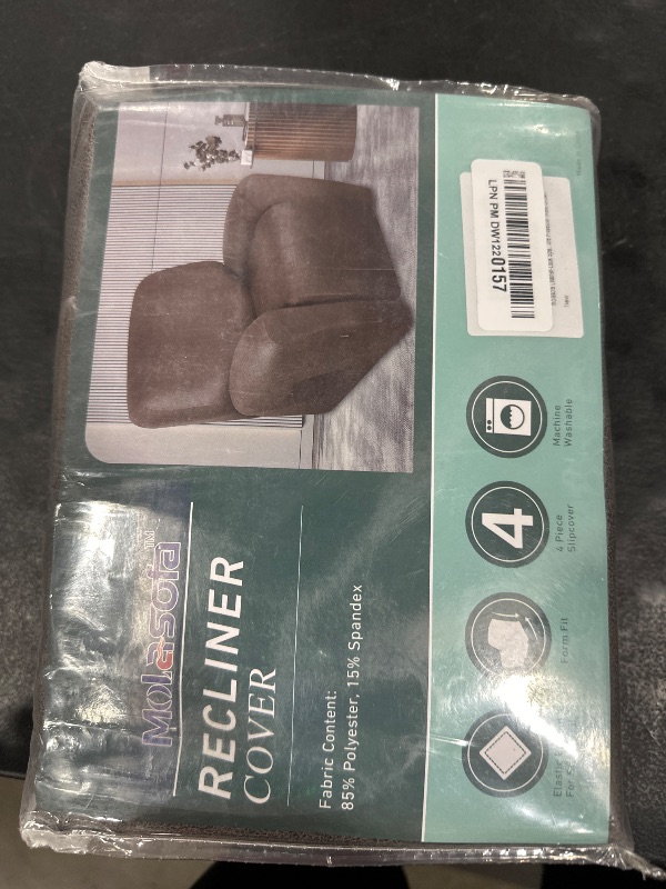 Photo 1 of molasofa Leather Like Recliner Chair Covers - Large Lazy Boy Recliner Chair Covers for Reclining Chair 4 Pieces Washable Recliner Slip Covers That Stay in Place (Dark Brown
