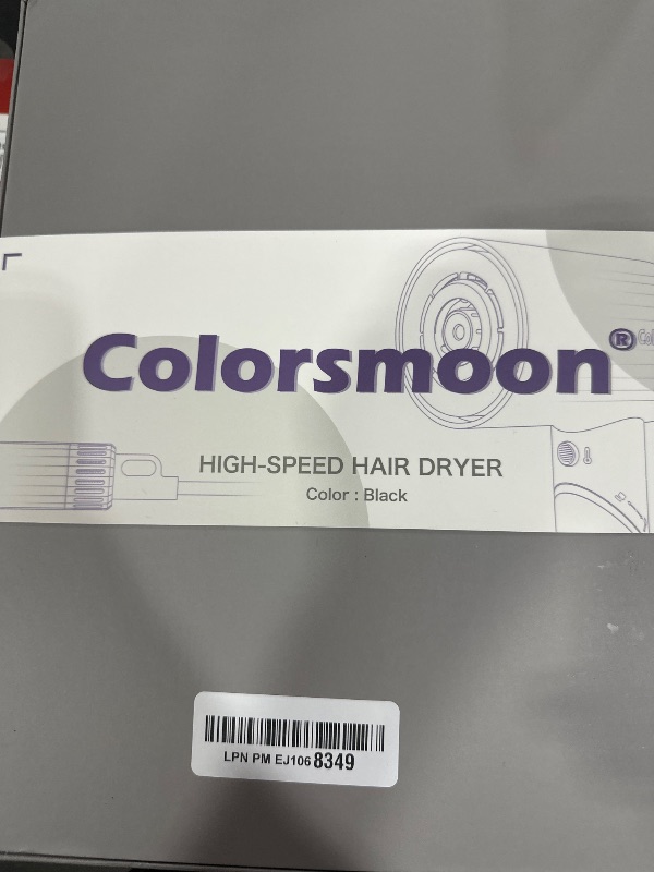 Photo 1 of Colorsmoon Hair Dryer, 100,000 RPM High-Speed Blow Dryers for Women & Men, Fast-Drying, 500 Million Negative Ions, Heat-Control, Low-Noise with Diffuser & Nozzle, Compact Foldable for Home Travel Use