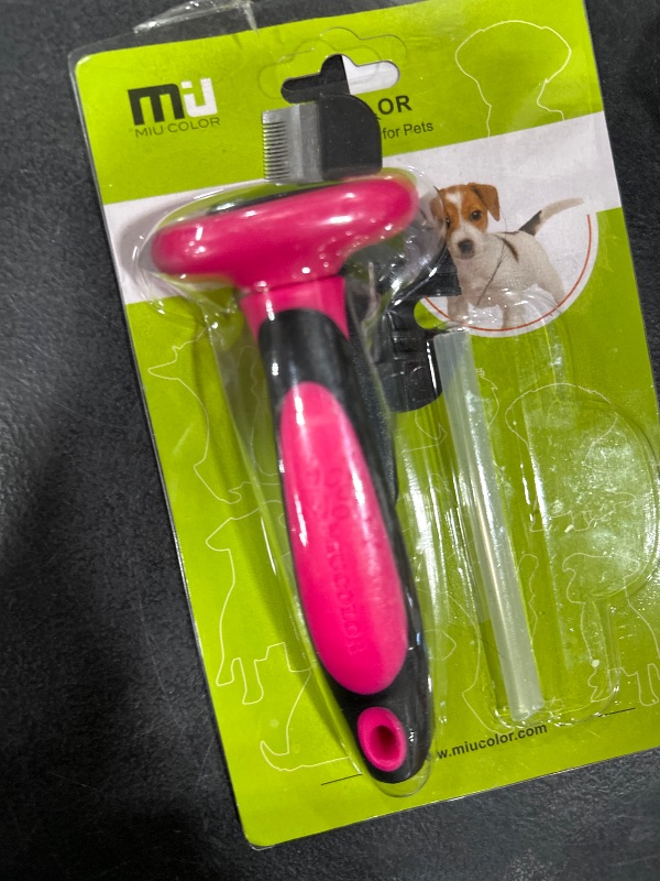 Photo 1 of MIU COLOR Pet Grooming Brush, Deshedding Tool for Dogs & Cats, Effectively Reduces Shedding by up to 95% for Short Medium and Long Pet Hair, Hot Pink
