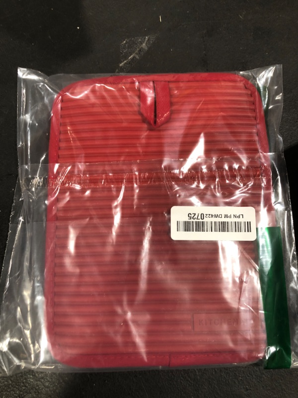 Photo 1 of KitchenAid Ribbed Soft Silicone Pot Holder 2-Pack Set, Passion Red, 7"x9"