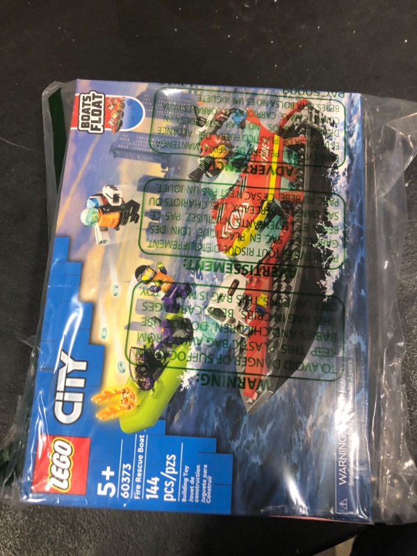 Photo 1 of LEGO City Fire Rescue Boat 60373, Toy Floats on Water, with Jetpack, Dinghy and 3 Minifigures, Everyday Hero Toys for Kids, Boys and Girls Ages 5+