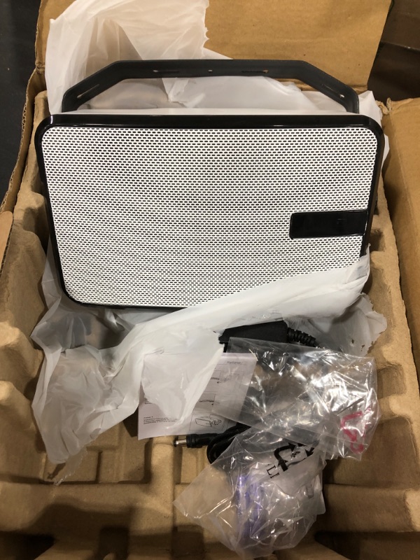 Photo 1 of Plyee Audio 400W Outdoor Bluetooth Speakers, Wireless Sync Between Speakers, IPX5 Waterproof, Powerful Bass, Wall Mount for Patio, Porch, Gazebo, Garage, 2-Pack, White(MZ-621)