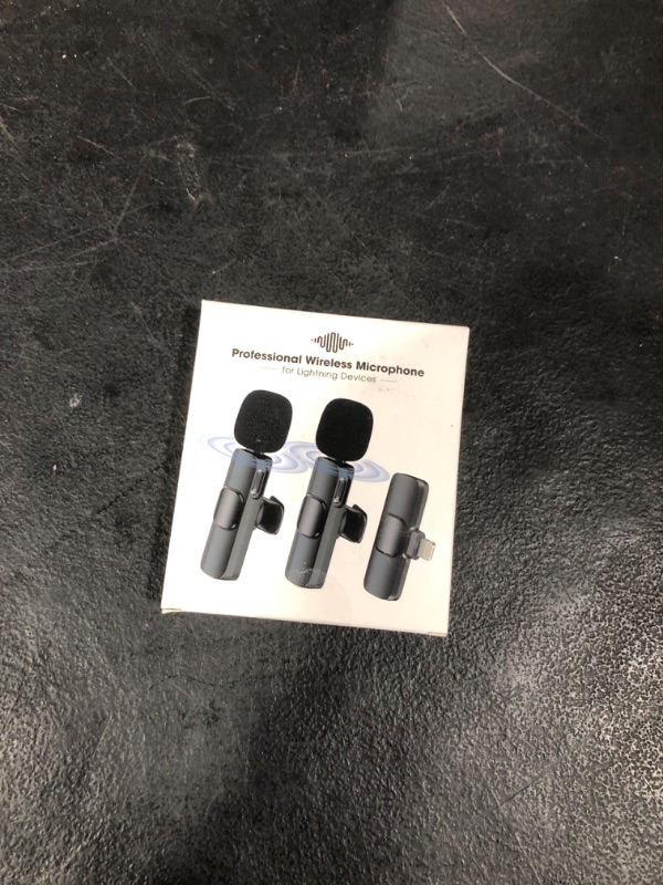 Photo 1 of 2 Pack Mini Wireless Lavalier Microphone for Lightning iOS Devices - Noise Reduction Lape iPad Mic for Recording, Clip on Mic, Omni Lav Mic for Video Recording, Tiktok, Youtube, Vlog
