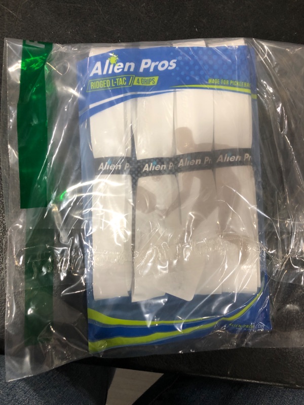 Photo 1 of ALIEN PROS Pickleball Overgrip (4-Pack) with Ridges for Better Grip Control - Precut and Tac Feel Pickleball Grip Tape - Non-Slip Pickleball Paddle Grip Tape for High Performance (Ridged Ltac, Black)