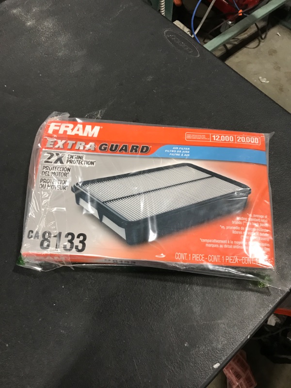 Photo 1 of FRAM Extra Guard CA8133 Replacement Engine Air Filter for Select 1998-2002 Honda Accord (2.3L), Provides Up to 12 Months or 12,000 Miles Filter Protection