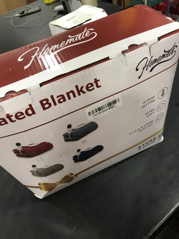 Photo 1 of Homemate Electric Heated Blanket - 62"x84" Auto-Off Sherpa Flannel Blanket With 10 Heat Levels, Overheat Protection and ETL Certification