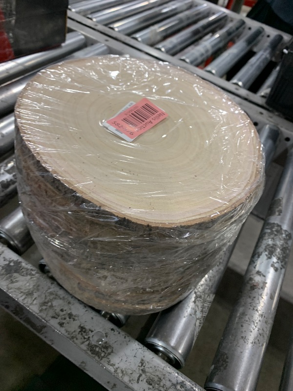 Photo 1 of 10 pcs Large Wood Slices for Centerpieces 9-10 inches Wood Rounds for Tables Decor Rustic Wood Circles for DIY Crafts and Wedding Decor Round Wooden Discs Wood Slice Ornaments