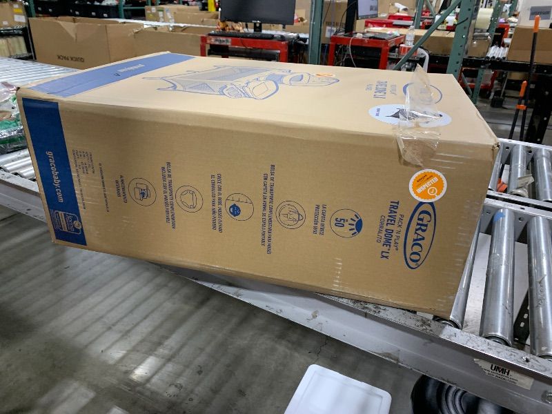 Photo 1 of Graco Pack n Play Dome LX Playard with Baby Bassinet, Lightweight Portable Crib, Push-Button Fold Travel Crib, Redmond, Convertible