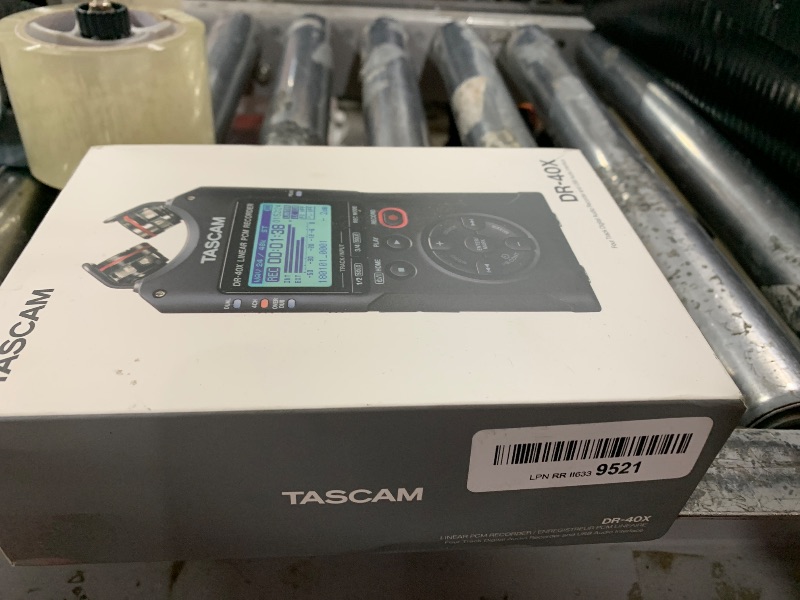 Photo 1 of TASCAM DR-40X 4-Track Portable Handheld Field Recorder — 2 XLR/TRS Inputs, USB Audio Interface, Dual Adjustable Microphones for Stereo Recording of Music, Audio for Video and Podcasting