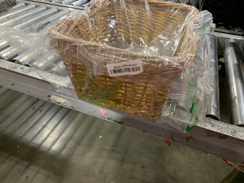 Photo 1 of Household Essentials Woven Market Basket, Handwoven Willow Weave, Stylish Handles with Durable Metal Anchors, Classic and Versatile, Attractive, Spacious, Lightweight, Brown Stain