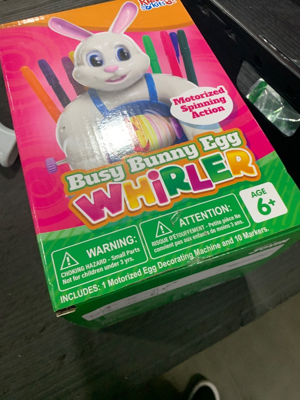 Photo 1 of JOYIN Motorized Easter Egg Decorator Kit, Easter Busy Bunny Egg Spinner Whirler Decorating Machine with 10 Non-Toxic Markers for Kids Craft Activities