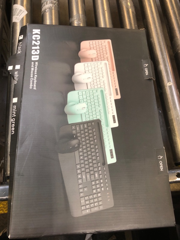 Photo 1 of Wireless Keyboard and Mouse, Wrist Rest, Phone Holder, Batteries Included, 2.4G Lag-Free Ergonomic Keyboards Mouse Combo, Silent Keyboard Cordless Set for Computer, Laptop, PC, Mac, Windows -SABLUTE