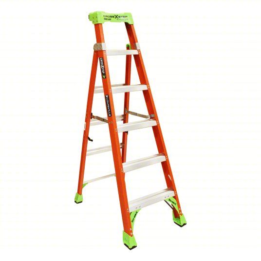 Photo 1 of LOUISVILLE Stepladder: 6 ft Ladder Size, Fiberglass, 300 lb Load Capacity, 20 lb Wt
