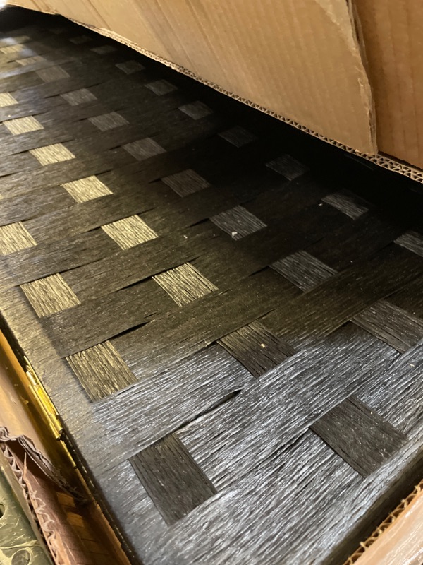 Photo 1 of FDW Room Divider Wood Screen 6 Panel Folding Portable Partition Screen Wood Mesh Woven Design Room Screen Divider Screen Wood for Home Office (Black)