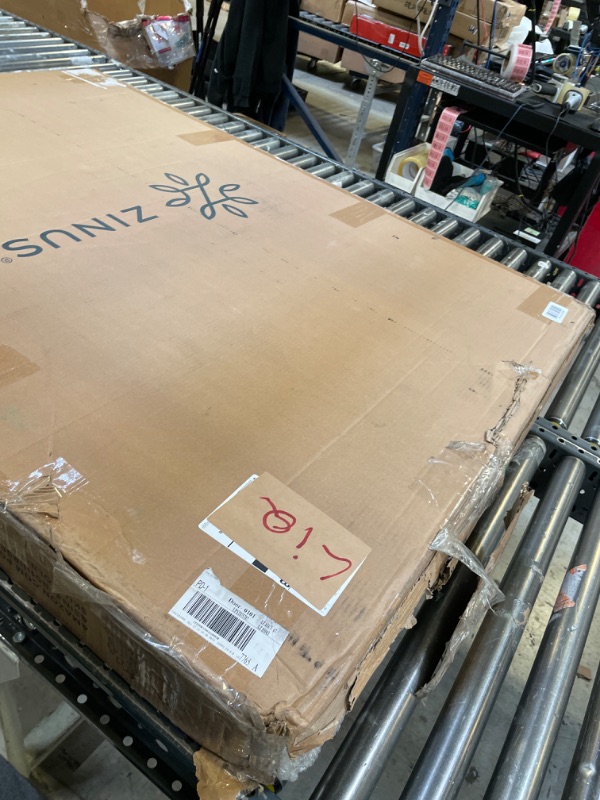 Photo 1 of ZINUS 4 Inch Box Spring with Cover, No Assembly Mattress Foundation, Sturdy Metal Structure, Queen, White