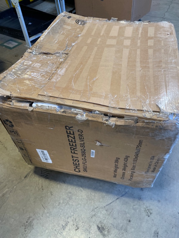 Photo 1 of Commercial Chest Freezer, 10.4 Cu.Ft Deep Freezer with Lock, Ice Scoop, 2 Removable Baskets, 6 Level Adjustable Thermostat 0.4°F To 50°F, Energy Saving Commercial Freezer for Ice Cream, Silver