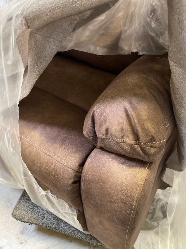 Photo 3 of Signature Design by Ashley Bolzano Faux Leather Double Seat Manual Reclining Sofa, Brown