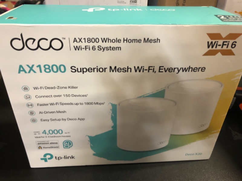 Photo 2 of TP-Link Deco WiFi 6 Mesh WiFi System(Deco X20) - Covers up to 4000 Sq.Ft. , Replaces Wireless Internet Routers and Extenders, 2-Pack