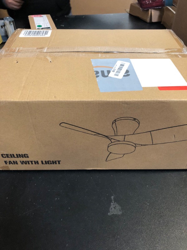 Photo 1 of VOLISUN Small Ceiling Fans with Lights, 30in Flush Mount Ceiling Fan with Light and Remote, 3CCT Dimmable Low Profile Ceiling Fans with Light,White Modern Ceiling LED Fan Light for Bedroom,Livingroom