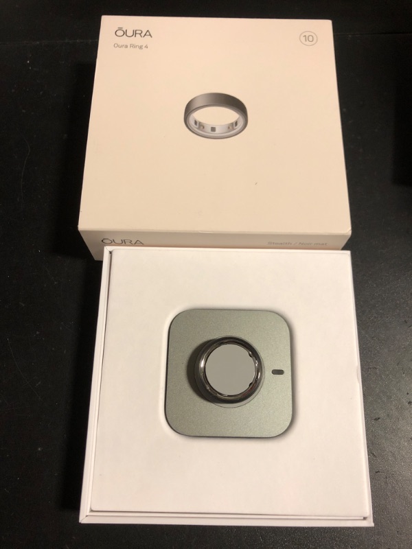 Photo 2 of Oura Ring 4 - Stealth - Size 10 - Smart Ring - Size First with Oura Ring 4 Sizing Kit - Sleep Tracking Wearable - Heart Rate - Fitness Tracker - Up to 8 Days of Battery Life