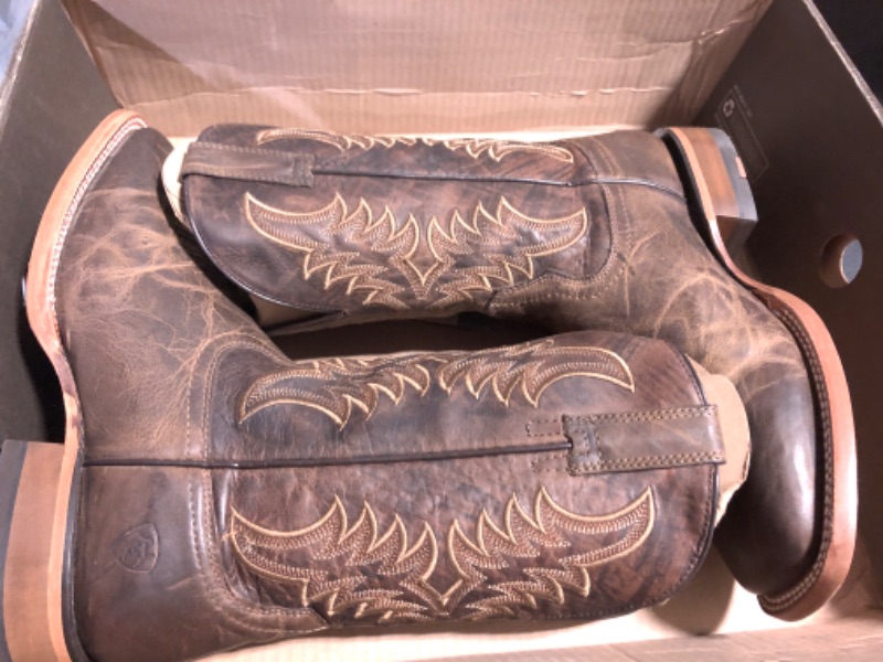 Photo 2 of ARIAT BMVY9 Mens Point Ryder Western Boot Dry Creek Tan/Burnt Brown 8 Wide