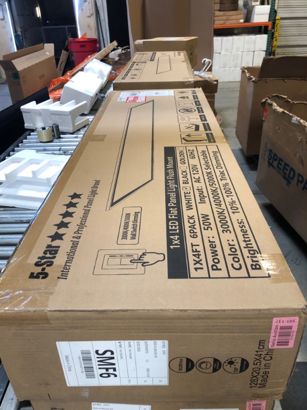 Photo 1 of AIKVSXER LED Panel Light 1x4 6 Pack LED Light Fixtures Surface Mount 50W 5500Lm Triac Dimming 3CCT 3000K/4000K/5000K Ultra Thin for Kitchen Home Office Garage ETL DLC Listed