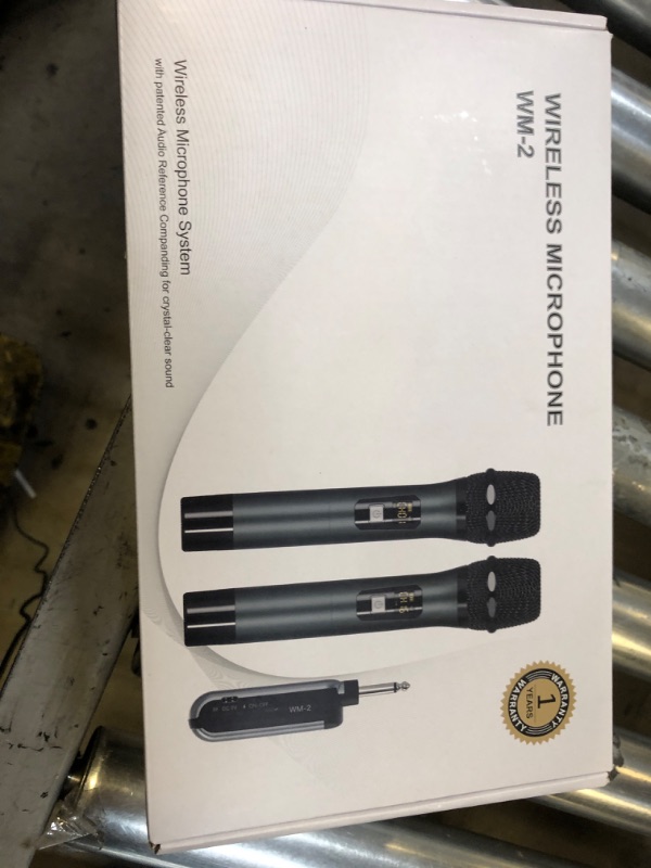Photo 1 of VeGue Wireless Microphone, UHF Cordless Dual Handheld Dynamic Mic Set with Rechargeable Receiver, for Karaoke Party, Voice Amplifier, PA System, Singing Machine, Church, Wedding, Meeting, 200ft (WM-2)