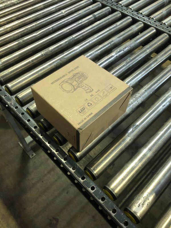 Photo 1 of YIERBLUE Rechargeable Spotlight Flashlight with 1000,000 Lumen LED, IP67 Waterproof Long Running Spot Light searchlight, Impact Resistant Handheld Spotlight with Foldable Stand and Detachable Red Lens