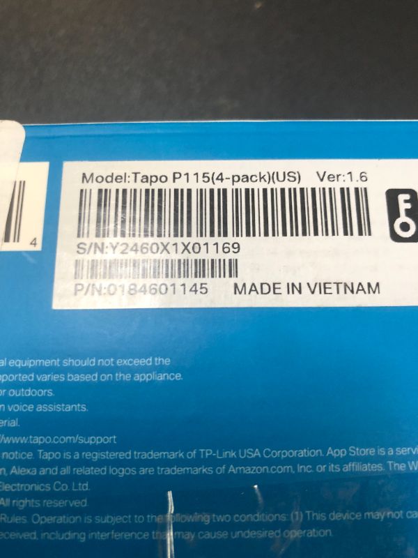 Photo 3 of TP-Link Smart Plug Wi-Fi Mini, Energy Monitoring, Compatible with Alexa & Google Home & Samsung SmartThings, Timer, 15A/1800W Max, ETL Certified, 2.4G Wi-Fi Only, Tapo P115(4-Pack)