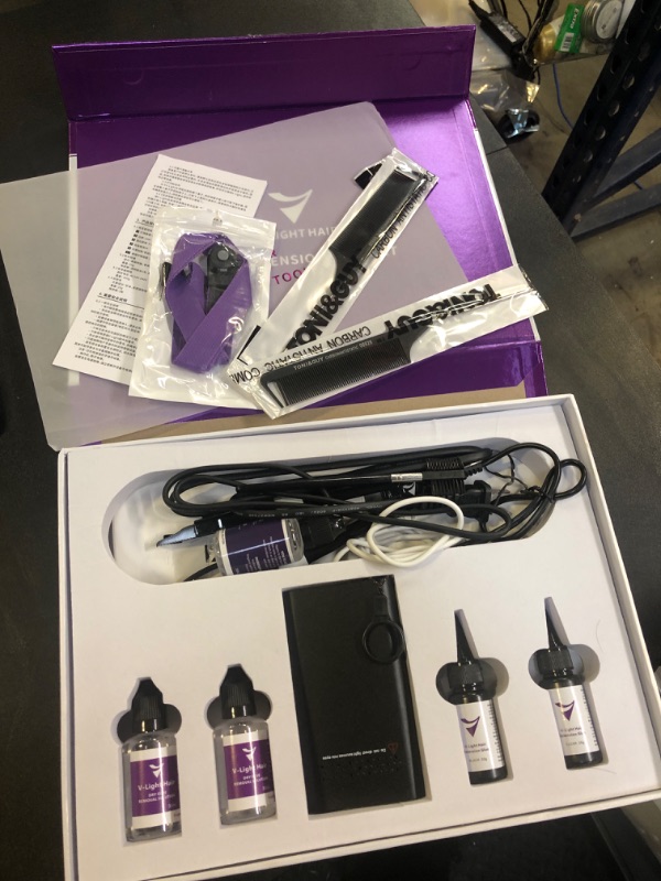 Photo 3 of V Light Hair Extensions Kit (Machine set) V-Light Extension Machine V-Light Extension Remover Machine .V-Light Glue 20g * 3 Wig Extension Comb * 2 v Light Glue Remover Solution 20ml * 3