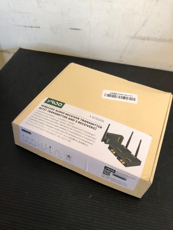 Photo 1 of YMOO 3 in 1 2.4Ghz Wireless Audio Transmitter and Receiver,2 Receivers for Two Speakers,20ms Ultra Low Latency,48kHz/24bit HiFi,320ft Range RCA Jack Wireless Adapter for TV/Speaker/PC/Home Stereo