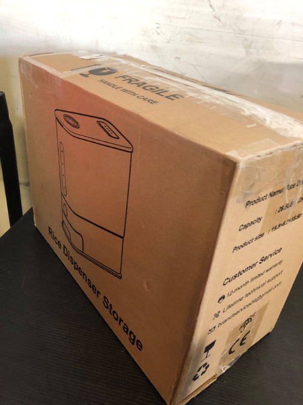 Photo 1 of Lenwi 26.5 Lbs Rice Dispenser, Large Rice Container with Scale Measuring Cup, BPA-Free Household Rice Storage Container with Time Scale, for Home Kitchen Pantry Organization