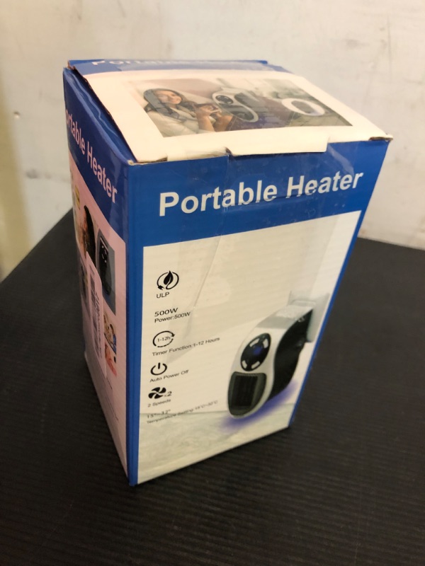 Photo 1 of Ecowarm Plug in Heater, 500W Wall Outlet Electric Space Heater as Seen on TV, Small Portable Space Heater with Adjustable Thermostat & Timer & Led Display for Office Bathroom Bedroom Indoor Use