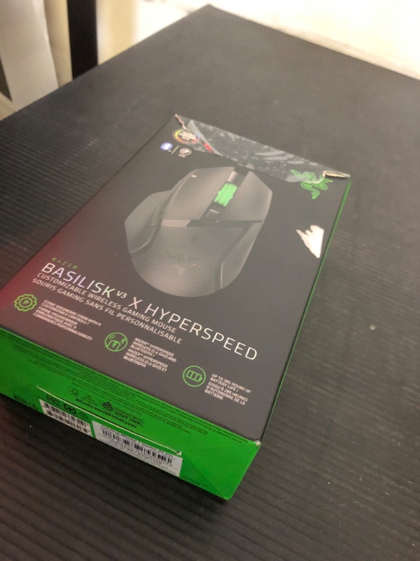 Photo 2 of Razer Basilisk V3 X HyperSpeed Wireless Gaming Mouse: Up to 285 Hr Battery - 18K Optical Sensor - Mechanical Switches - Chroma RGB - 9 Programmable Controls - Black