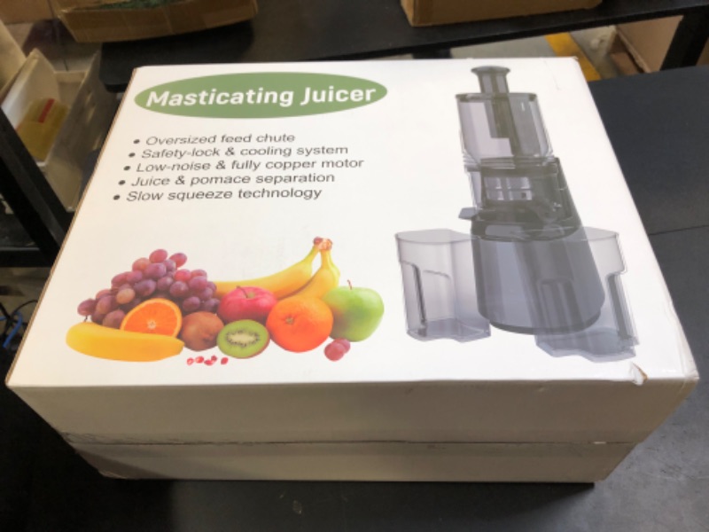 Photo 2 of Cold Press Juicer,Slow Masticating Juicer Machines with 5.3" Large Feed Chute for Most Fruits and Vegetables,Easy to Clean Lemon Orange Juicer with 250W Motor and High Juice Yield,Deep Grey